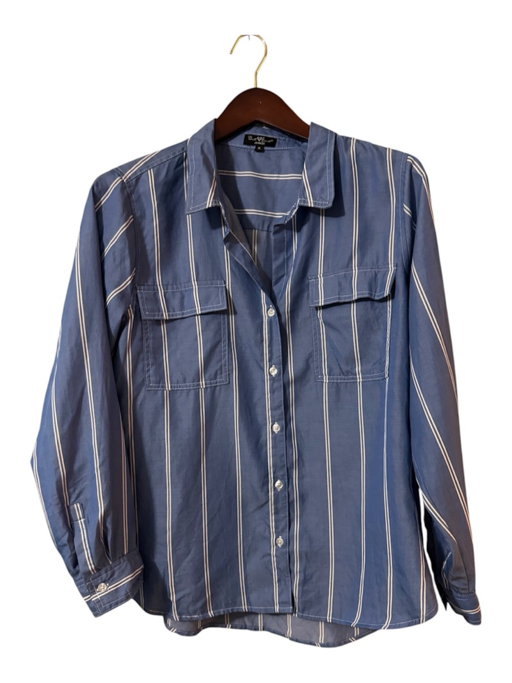 Velvet Heart Blue and White Striped Button-Down Shirt